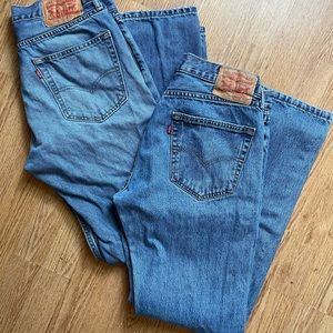 2 Pair of Levi’s 505 jeans 33W 32L